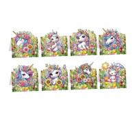 CustmArti DIY Diamond Art Painting Christmas Greeting Card Creative Holiday Blessing Folding Eight-Piece Set Stationery Ornament Present Handmade-Horse-2