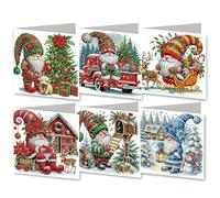 CustmArti DIY Diamond Art Painting Christmas Greeting Card Creative Holiday Blessing Folding Set Stationery Ornament Present-Goblin