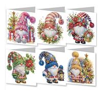 CustmArti DIY Diamond Art Painting Christmas Greeting Card Creative Holiday Blessing Folding Set Stationery Ornament-Goblin