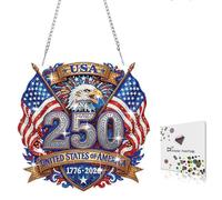 CustmArti DIY Diamond Art Painting Creative Design 250th Anniversary American Independence Day PET Material Home Decor Hanging Ornament-Eagle Flag-1