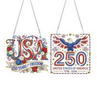 CustmArti DIY Diamond Art Painting Creative Design 250th Anniversary American Independence Day PET Material Home Decor Hanging Ornament-2PCS-1