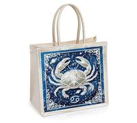 CustmArti DIY Diamond Art Painting Creative Design Linen Cotton Eco Friendly Tote Bag Single Sided-Cancer