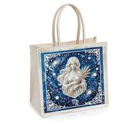 CustmArti DIY Diamond Art Painting Creative Design Linen Cotton Eco Friendly Tote Bag Single Sided-Virgo