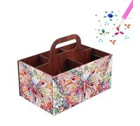 CustmArti DIY Diamond Art Painting Creative Design Wooden Home Practical Rectangular Assembly Portable Multi-Grid Accessory Storage Box-Butterfly-1