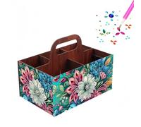 CustmArti DIY Diamond Art Painting Creative Design Wooden Home Practical Rectangular Assembly Portable Multi-Grid Accessory Storage Box-Flowers-5