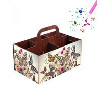 CustmArti DIY Diamond Art Painting Creative Design Wooden Home Practical Rectangular Assembly Portable Multi-Grid Accessory Storage Box-Butterfly-6