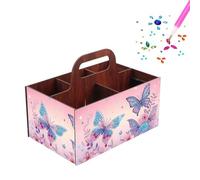 CustmArti DIY Diamond Art Painting Creative Design Wooden Home Practical Rectangular Assembly Portable Multi-Grid Accessory Storage Box-Butterfly-2