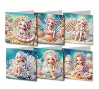 CustmArti DIY Diamond Art Painting Greeting Card Christmas Style Creative Holiday Blessing Folding Set Stationery Ornament Present-Shell elf