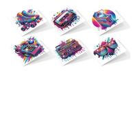 CustmArti DIY Diamond Art Painting Holiday Greeting Card Creative Blessing Folding Six-piece Set Stationery Ornament Present Handmade-Dazzling Style