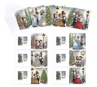 CustmArti DIY Diamond Art Painting Holiday Greeting Card Creative Blessing Folding Six-piece Set Stationery Ornament Present Handmade-Mouse-2