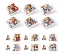 CustmArti DIY Diamond Art Painting Holiday Greeting Card Creative Blessing Folding Six-piece Set Stationery Ornament Present Handmade-Puppy-2