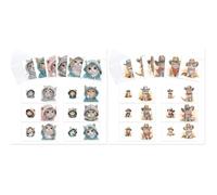 CustmArti DIY Diamond Art Painting Holiday Greeting Card Creative Blessing Folding Six-piece Set Stationery Ornament Present Handmade-2PCS Cat