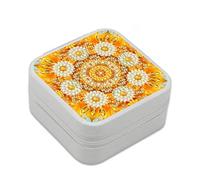 CustmArti DIY Diamond Art Painting PU Leather Earring Bracelet Necklace Jewelry Storage Box Creative Design Present-Mandala-2