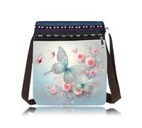 CustmArti DIY Diamond Art Painting Shoulder Crossbody Bag Creative Design Canvas Material Ethnic Style Unique Fashion Handbag For Daily Travel-Butterfly