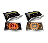 CustmArti DIY Diamond Art Painting Steel Bank Credit ID Card Holder Storage Case Creative Design Present-2PCS Flowers