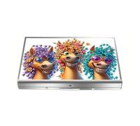 CustmArti DIY Diamond Art Painting Steel Bank Credit ID Card Holder Storage Case Present Creative Design-Horses