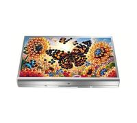 CustmArti DIY Diamond Art Painting Steel Bank Credit ID Card Holder Storage Case Present Creative Design-Butterfly-2