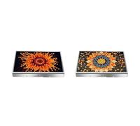 CustmArti DIY Diamond Art Painting Steel Credit ID Card Holder Storage Case Creative Design Present-2PCS Flowers