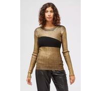 Custo Barcelona Womens Metallic Knit Jumper Goldblack - Gold Viscose - Size EU 40 (Womens)