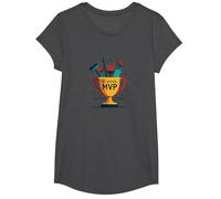 Custodians: The Real School MVP Trophy Funny Appreciation T-Shirt, Girls, Dark Heather Grey, Large