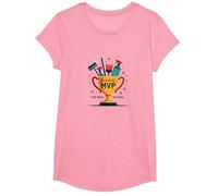 Custodians: The Real School MVP Trophy Funny Appreciation T-Shirt, Girls, Pink, Large