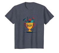 Custodians: The Real School MVP Trophy Funny Appreciation T-Shirt, Kids, Heather Blue, 12 Years