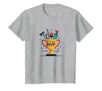 Custodians: The Real School MVP Trophy Funny Appreciation T-Shirt, Kids, Heather Grey, 2 Years