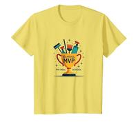 Custodians: The Real School MVP Trophy Funny Appreciation T-Shirt, Kids, Lemon, 4 Years
