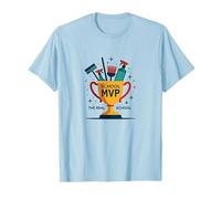 Custodians: The Real School MVP Trophy Funny Appreciation T-Shirt, Men, Baby Blue, S