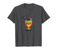Custodians: The Real School MVP Trophy Funny Appreciation T-Shirt, Men, Dark Heather Grey, L