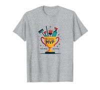 Custodians: The Real School MVP Trophy Funny Appreciation T-Shirt, Men, Heather Grey, L