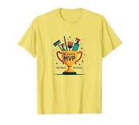 Custodians: The Real School MVP Trophy Funny Appreciation T-Shirt, Men, Lemon, L