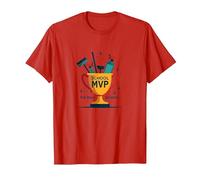 Custodians: The Real School MVP Trophy Funny Appreciation T-Shirt, Men, Red, XL