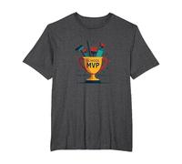 Custodians: The Real School MVP Trophy Funny Appreciation T-Shirt, Men's Big and Tall, Dark Heather Grey, 4X Tall