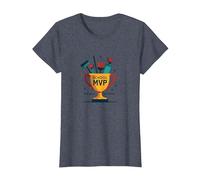 Custodians: The Real School MVP Trophy Funny Appreciation T-Shirt, Women, Heather Blue, L