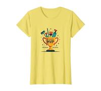 Custodians: The Real School MVP Trophy Funny Appreciation T-Shirt, Women, Lemon, L