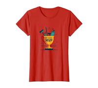 Custodians: The Real School MVP Trophy Funny Appreciation T-Shirt, Women, Red, XXL