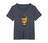 Custodians: The Real School MVP Trophy Funny Appreciation T-Shirt, Women's Plus, Heather Blue, 2X