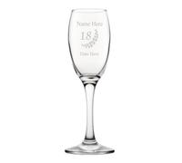 [Custom] 18th Birthday Champagne Flute Glass CH2 Engraved Personalised in Silk Lined Gift Box