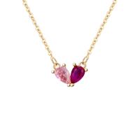 Custom 2 Drop Birthstones Necklace Dainty Birthstone Jewelry for Women Cubic Zirconia Couples Charm Personalized Jewelry