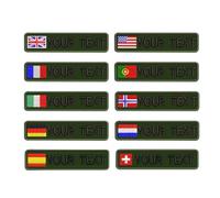 Custom 2 Pcs Tactical Military Name Patch, Personalized England UK Scotland Wales Flag Number Tag Patch for Multiple Clothing Bags Vest Jackets Work