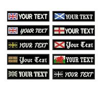 Custom 2 Pieces England UK Scotland Wales Flag Tactical Military Name Number Tag Patch Personalized