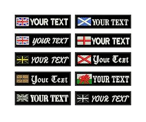 Custom 2 Pieces England UK Scotland Wales Flag Tactical Military Name Number Tag Patch Personalized