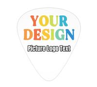 Custom 20-100 Packs Guitar Picks, Personalized Guitar Picks Design Your Own Thin, Medium, Heavy, Electric Guitar Bass Ukulele Accessories Gifts for Men Women (100 Packs)