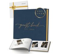 Custom 2026 Wedding Guest Book for Reception - Gold-Foiled Navy Guestbook to Sign in, Elegant Baby Shower Guest Book for Party & Birthday - Photo & Polaroid Guest Book for Wedding & Bridal Shower