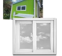 Custom 27x24in Sliding Windows for Home - White Replacement Windows with Screen & Clear Glass for Mobile Homes Garages Basements and Sheds (69x61cm)
