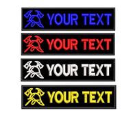 Custom 2PCS Personalized Embroidery Fire Brigade Logo Name Patches, Personalized Removable Tactical Patches Hook and Loop, Embroidered Tactical Tags for Backpack Vest Jackets