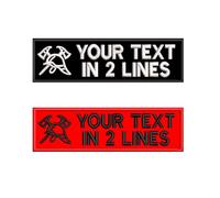 Custom 2PCS Personalized Embroidery Fire Brigade Logo Name Patches, Personalized Removable Tactical Patches Hook and Loop, Embroidered Tactical Tags for Backpack Vest Jackets(2 Line)