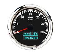 Custom 3000RPM 4000RPM 85MM 3 In 1 Car Gauge With Tacho Sensor Tachometer Water Temp Oil LCD Hourmeter Red Backlight(Purple)