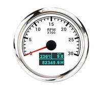 Custom 3000RPM 4000RPM 85MM 3 In 1 Car Gauge With Tacho Sensor Tachometer Water Temp Oil LCD Hourmeter Red Backlight(Pink)